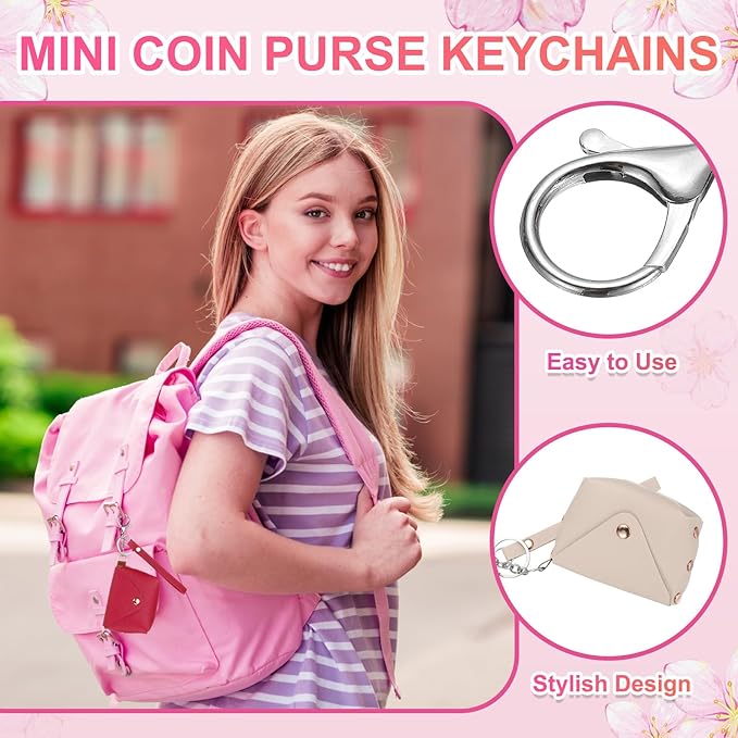 PATIKIL Coin Purse Keychain, Mini Cute Tote Bag Key Chain Earphone Pouch Coin Bag Keyring Purse Charm