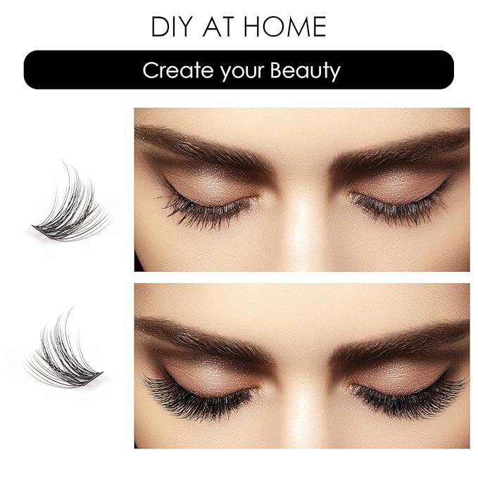 Lash Clusters 144 Pcs Individual Lashes Clusters Eyelash Extensions False Eyelashes DIY Lash Extension Reusable False Eyelashes Natural Look Mix 10-16mm-DM06