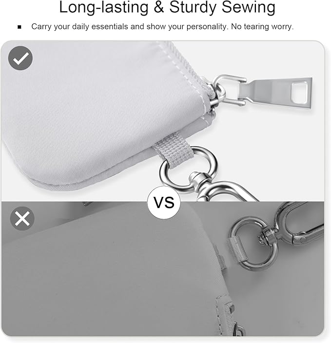 Babysun Mini Zip Around Dual Pouch Wristlet With 2 Straps Wristlet Keychain Wallet for Women Coin Purse Small Cute for Teen Girl