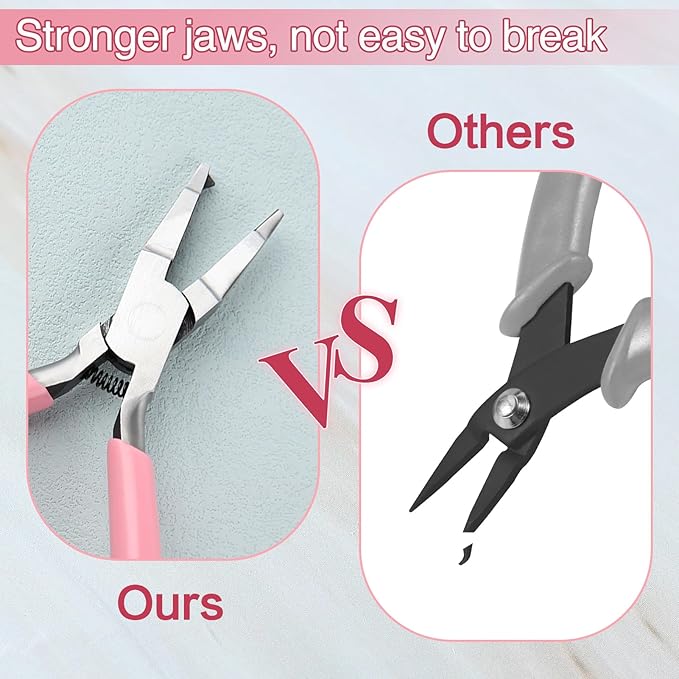 Mini Split Ring Pliers for Jewelry Making 5 Inches Ring Opening Pliers Small Split Ring Opener Tool Precision Jewelry Making Tools for Split Ring Key Chain Crafting Jump Ring Opener
