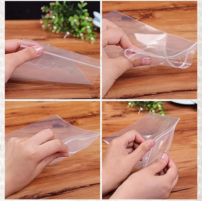 APQ Clear Plastic Reclosable Zipper Bags, 4 x 4 Inches. Pack of 1000 Reclosable Plastic Bags with Zipper Closure. 2 Mil Plastic Jewelry Bags. Waterproof Reclosable Zip Bags for Industrial Use
