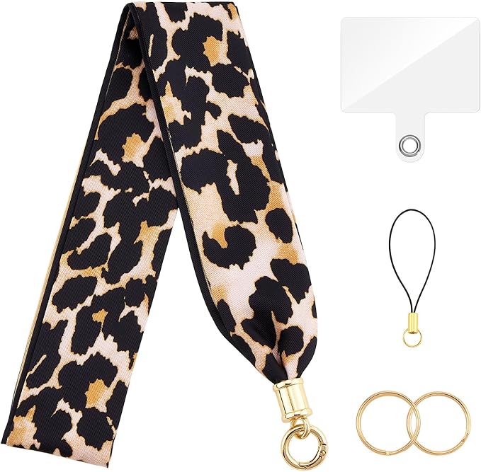 ZOOEASS Phone Lanyard Charm with Tether Tab Neck Lanyards for ID Badges Car Key Women Cute Scarf Keychain Strap Around Neck