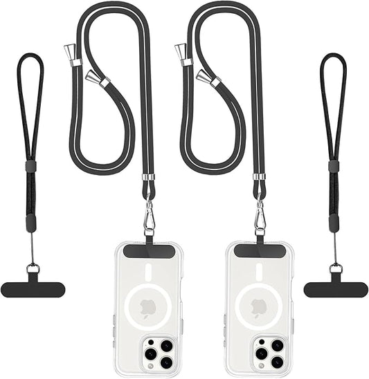 Phone Lanyard, Crossbody Multifuctional Lanyards Around the Neck,Wrist Strap Phone and Tether Pads Compatible with Most Smartphones