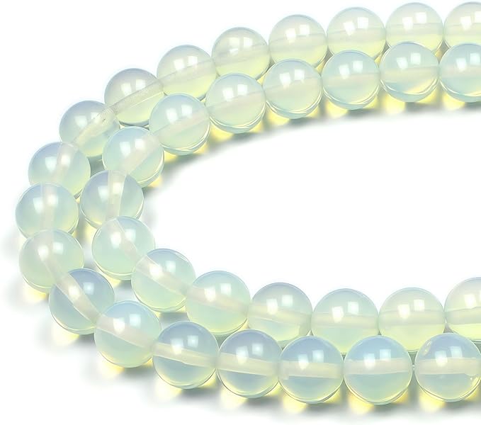 MJDCB Synthetic Opal Round Crystal Energy Stone Beads Healing Power for Jewelry Making (12mm)
