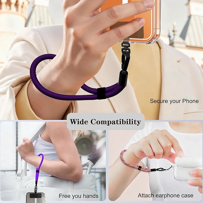 Phone Lanyard, 2 Pack Adjustable Cell Phone Lanyard Hand Phone Wrist Strap with Tether Tabs for Smartphones