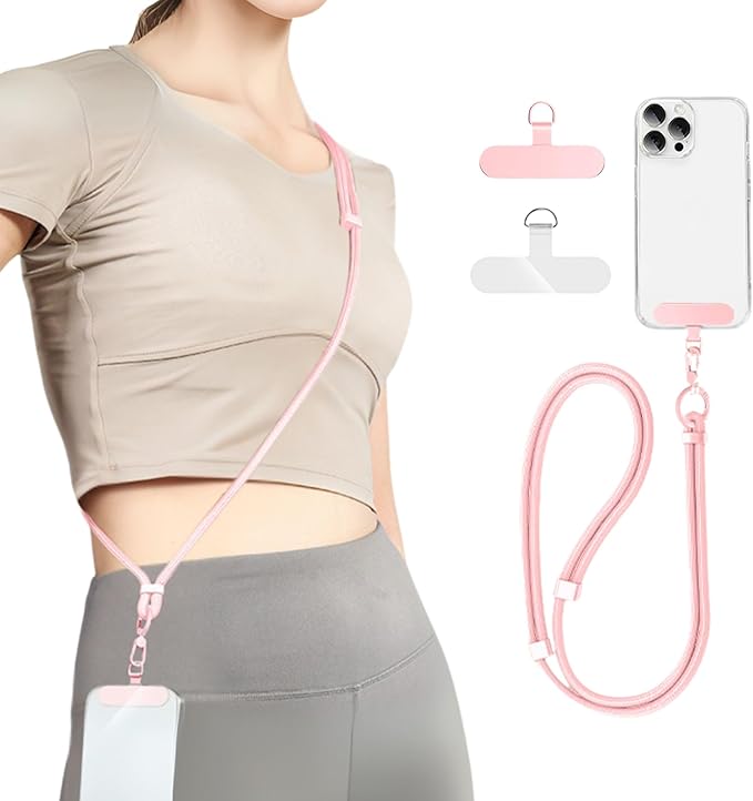 Moyad Crossbody Phone Lanyard, Anti-Theft Cell Phone Strap with 2 Tether Tab for iPhone, Universal Adjustable Neck Holder