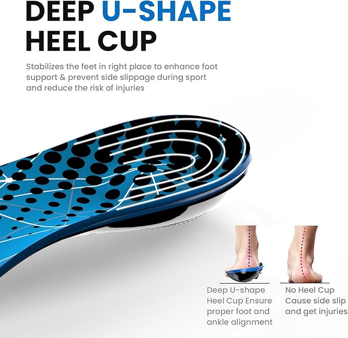 Plantar Fasciitis Arch Support Insoles - Welnove Heavy Duty High Arch Inserts Standing All Day, Fatigue Reduce - Orthotic Cushion for Foot Pain, Flat Feet, Heel Spurs, Man & Women, Fit Most Shoes (S)