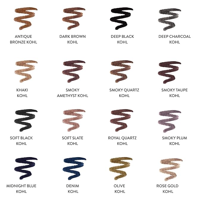 LAURA GELLER NEW YORK Kajal Longwear Kohl Eyeliner Pencil - Midnight Blue Kohl - Caffeine and Vitamin E - Smooth & Blendable Liner - Built-In Sharpener
