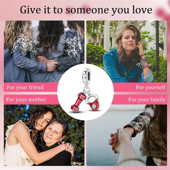 HONGRUI 925 Sterling Silver Charm for Bracelets Necklace Fashion Heart Bow Flower Family Butterfly Pendant Bead Charm for Women Festival jewelry gifts