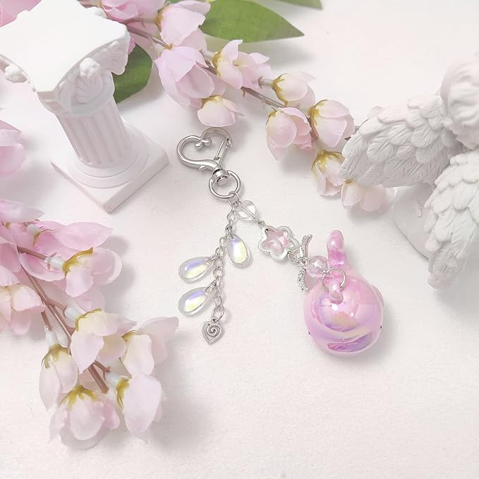 Cute Keychain Aesthetic Y2K Keychain Accessories Heart Butterfly Strawberry Bear Key Chain for Keys Bags Women Gifts