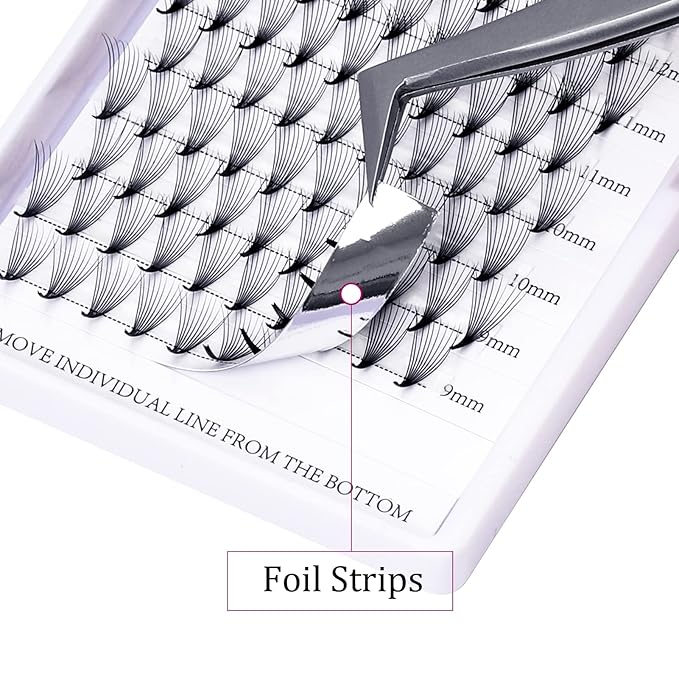 FADLASH Premade Fans Pointed Base 10D Premade Volume Eyelash Extensions Middle Stem Pre Fanned Lash Extensions Easy Application C/D Curl Eyelash Extension (10D-0.05-C, Mix 8-14mm)
