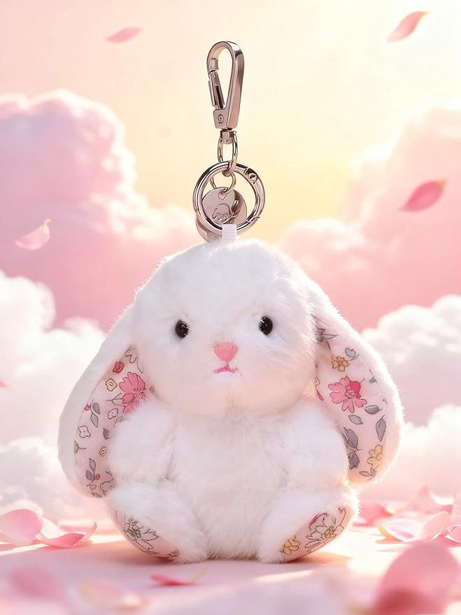 Rabbit Keychain for Backpack, Cute Keychain Bag Charms for Women