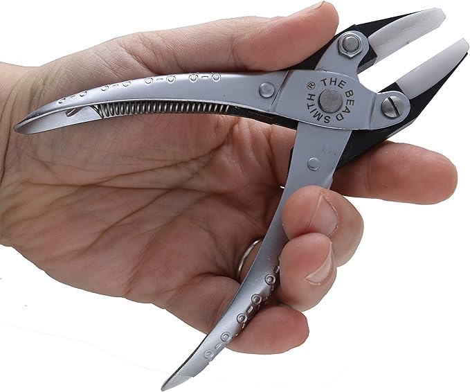 The Beadsmith Parallel Pliers – Double Nylon Flat Nose Jaws – Uniform Pressure to Provide a Consistent Grip – Textured Metal Handles – Replacement Jaws Included – Steel Tool for Jewelry Making