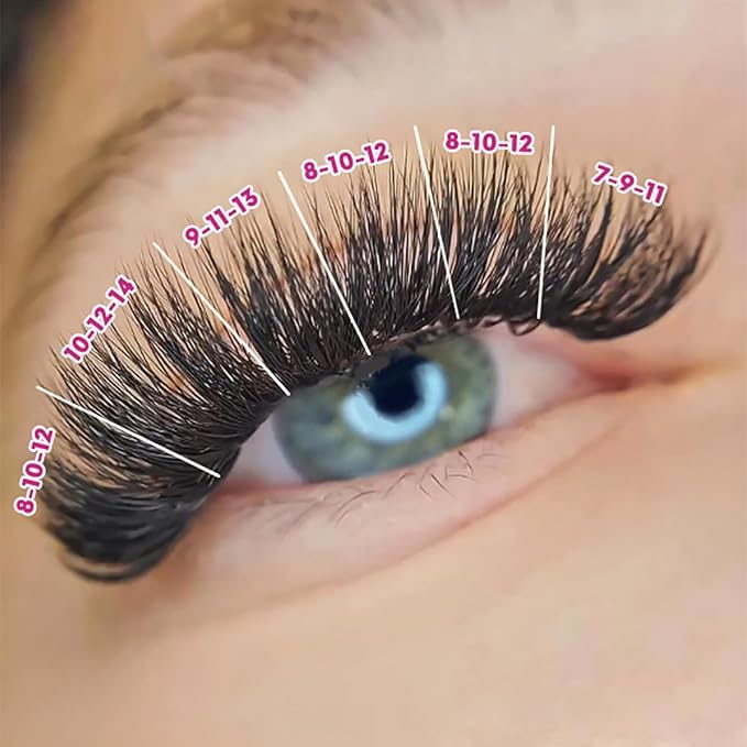 Eyesy Lash 500 Camellia Promade Fans - 5D 0.07 Size 11-13-15mm Curl C - Natural Premade Lash Fans for Eyelash Extensions 3 Lengths in 1 Loose Pre Made Eyelash Create Depth, Texture, Layer, Volume