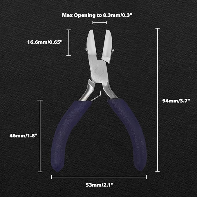 Mini Nylon Jaw Pliers 3.5-Inch Flat Nose Pliers with 2 Replacement Tips and Screwdriver Wire Straightentener Jewelry Making Tools for Beading, Gripping, Shaping Wire