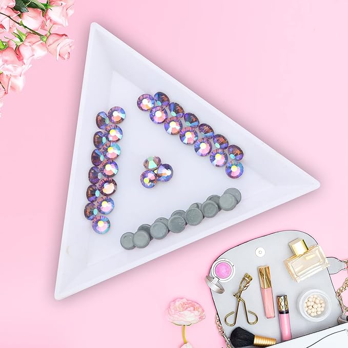 Hot Fix Crystal Flatback Rhinestones Glass Diamantes Gems 8.4mm(40ss 144pcs, Light Purple AB)