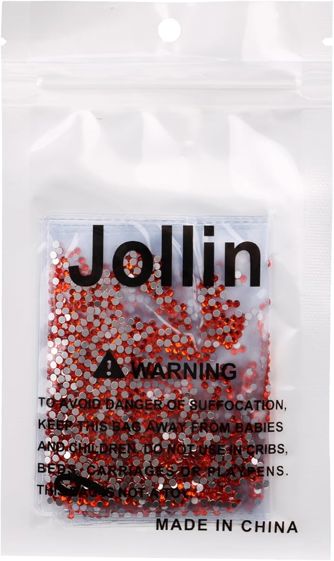 Jollin Glue Fix Crystal Flatback Rhinestones Glass Diamantes Gems for Crafting Nail Art Crafts Decorations Clothes Shoes 2.0mm (ss6 2880pcs, Lt Siam)