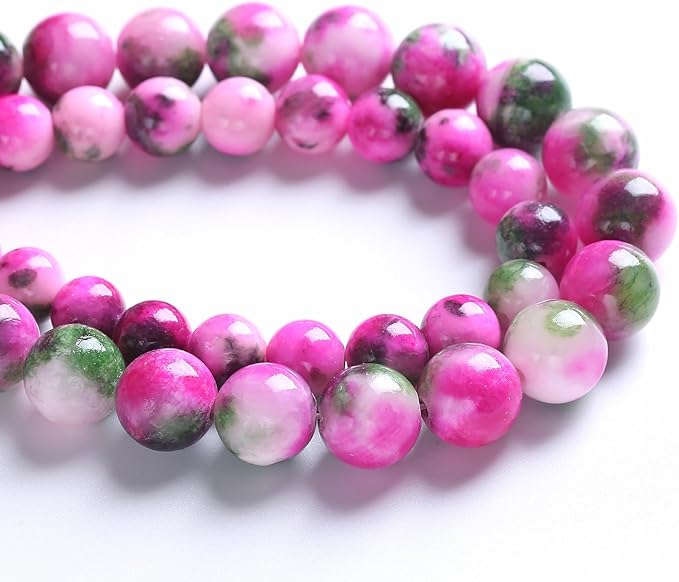 6MM 60PCS Pink Green Persian Jade Spacer Loose Beads for Jewelry Making DIY Bracelet Necklace