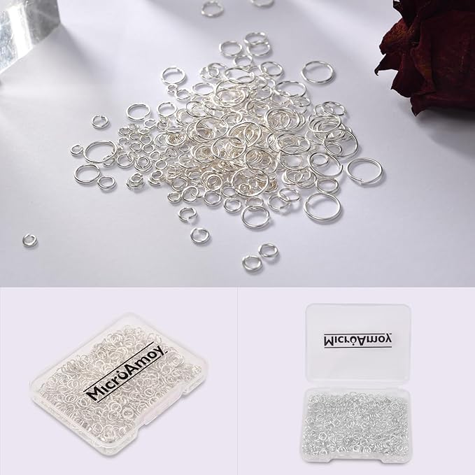 500pcs Silver Filled Jump Rings, Non Tarnish Open Jump Rings for Necklace, Bracelet, Earrings DIY Jewelry Making Supplies (0.7x5mm)