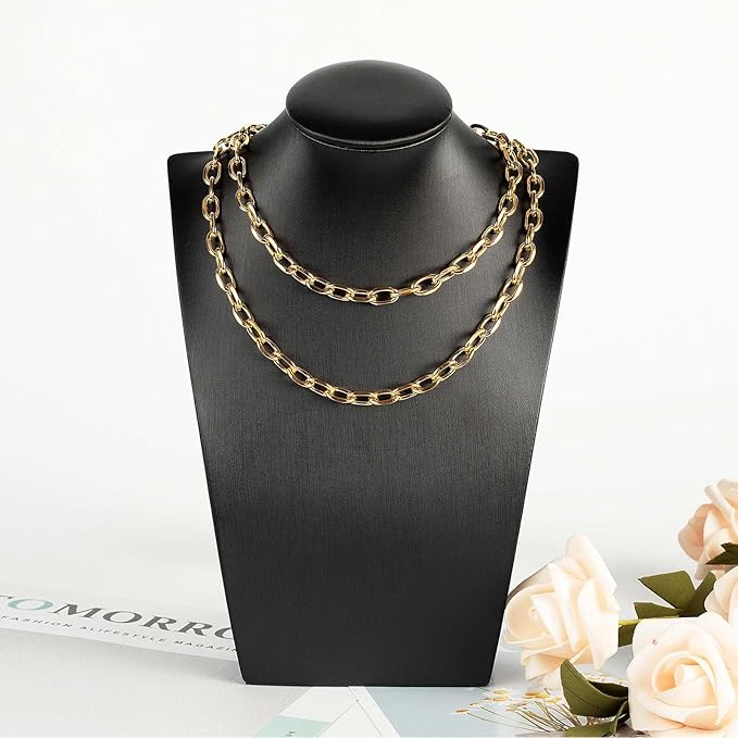 UMAOKANG 16.4 Feet Gold Plated Chain for Jewelry Making, Stainless Steel Cable Necklace Chains Bulk with Jump Rings and Lobster Clasps Jewelry Supplies