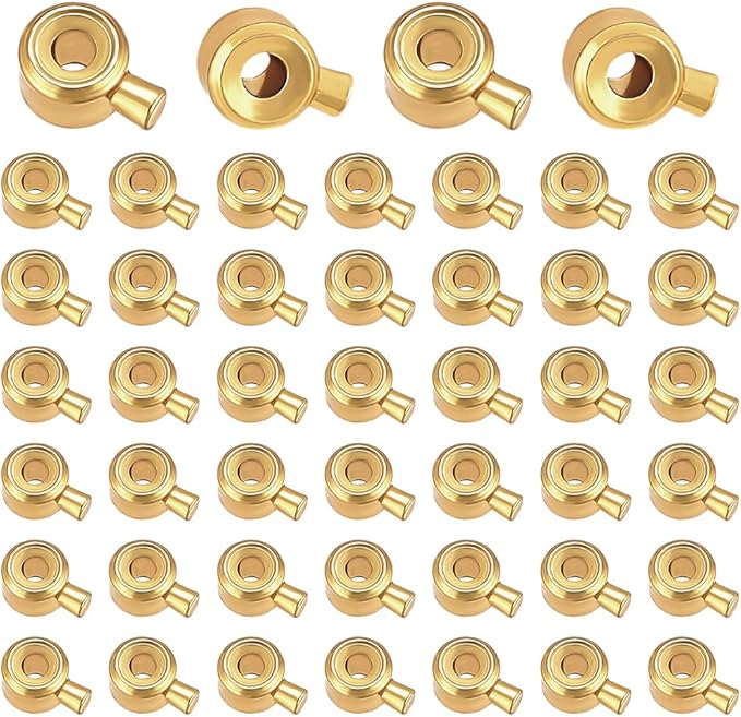 PH PandaHall 60pcs 18K Gold Plated Crimp Beads, Brass Stopper Beads Gold Metal Crimp Bead Charms Column Positioning Spacer Bead for Necklaces Bracelets Jewelry Making Accessory Ends, 4x3mm