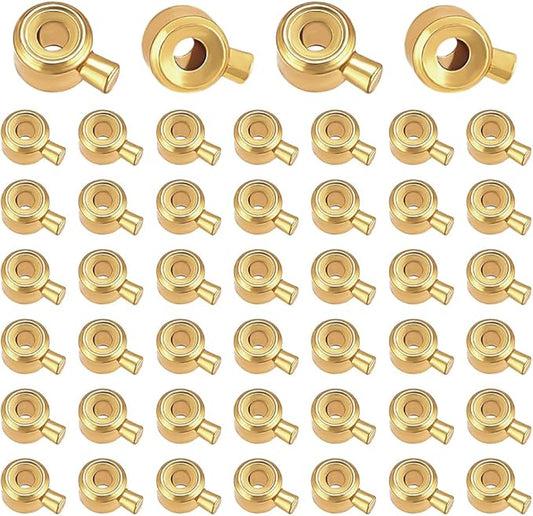 PH PandaHall 60pcs 18K Gold Plated Crimp Beads, Brass Stopper Beads Gold Metal Crimp Bead Charms Column Positioning Spacer Bead for Necklaces Bracelets Jewelry Making Accessory Ends, 4x3mm