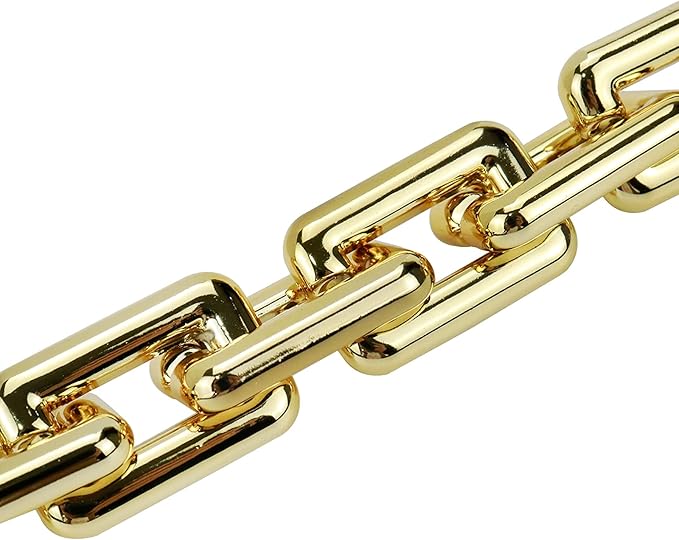 25.6"/65cm Acrylic Purse Shoulder Strap Chain Replacement with Buckles (Rectangle Chain Link), Gold