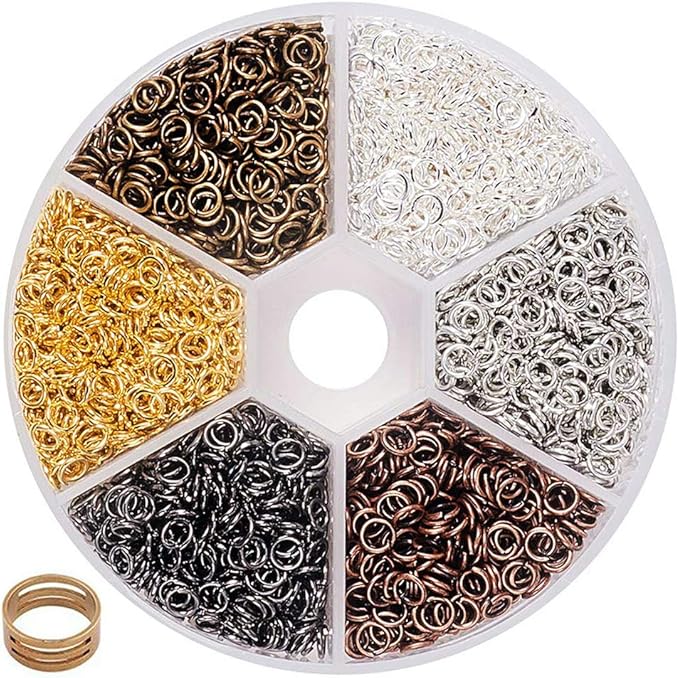 BEADNOVA 4mm Open Jump Rings for Jewelry Making Assorted Colors Jump Rings for Keychain (3300Pcs)