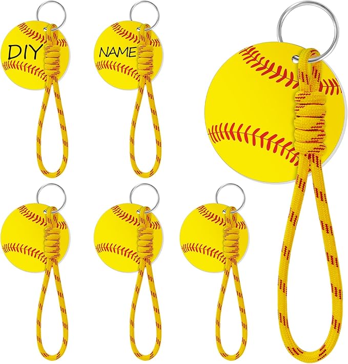 Eyourlife 6Pcs Braiding lanyard keychain With 2.75 in Name Id and DIY Pocket Hug Card For boys Sports enthusiast Team Gift