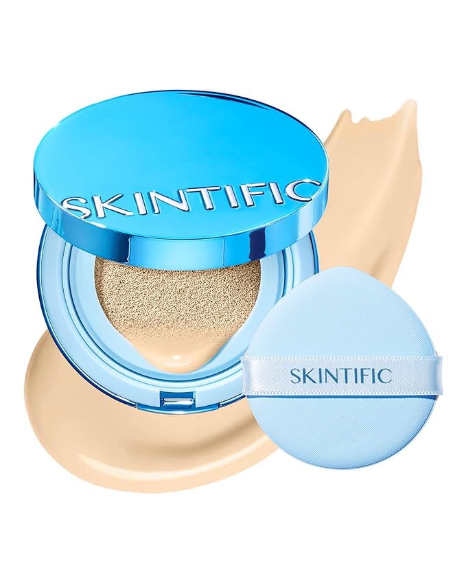 Velvet Matte Cushion Foundation Blue #01W Warm Vanilla| Full Coverage,12H Oil Control,Ideal for Oily & Combination Skin,Waterproof,Long-Lasting, Lightweight, Hydrating,Transfer-Proof