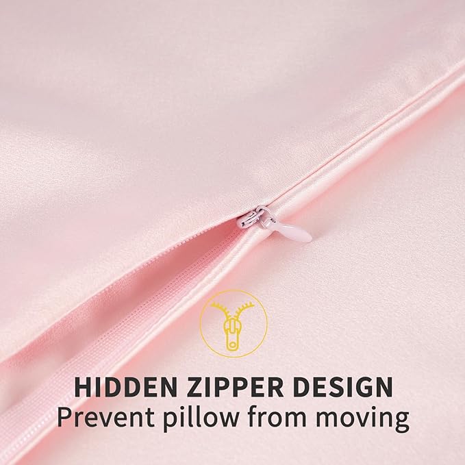 ZIMASILK 100% Pure Mulberry Silk Pillowcase for Hair and Skin Health,Soft and Smooth,Both Sides Premium Grade 6A Silk,600 Thread Count,with Hidden Zipper,1pc(Toddler 13''x18'',Pink)
