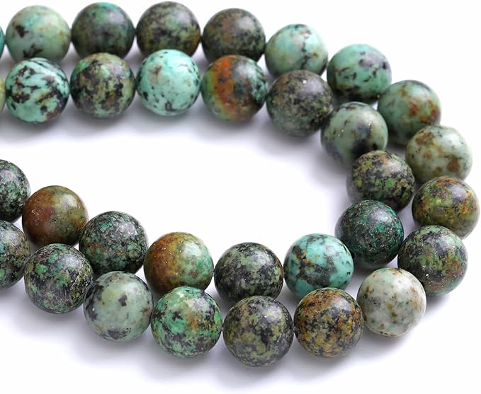 8MM 45PCS Natural Stone Green African Turquoise Spacer Loose Beads for Jewelry Making DIY Bracelet Necklace