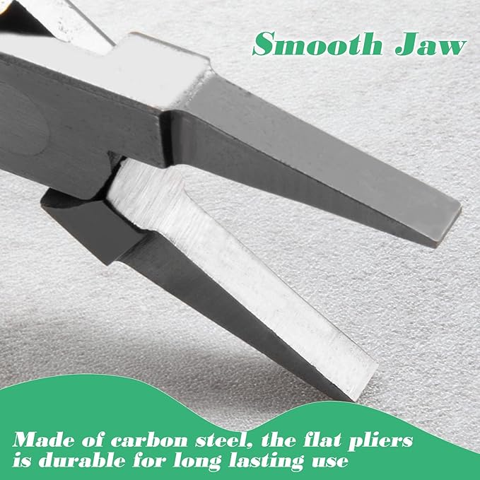 SPEEDWOX 5-Inch Flat Nose Pliers for Jewelry Making Smooth Jaw Mini Duck Bill Plier for Wire Wrapping Bending or Straightening Sheet Metal Bending Jewelry Making Tools Open and close Jump Rings
