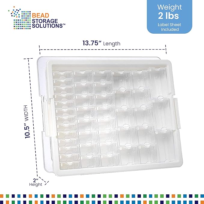 Darice Elizabeth Ward 45 Piece Assorted Portable Diamond Painting Storage and Bead Organizer with 42 Variable Sized Containers, 8 Pack, Clear