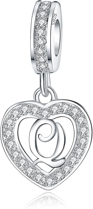 925 Sterling Silver Letter Charms A~Z Alphabet Charm Letter Beads fit Pandora European Bracelets fit Wife Mom Christmas Birthday Gift