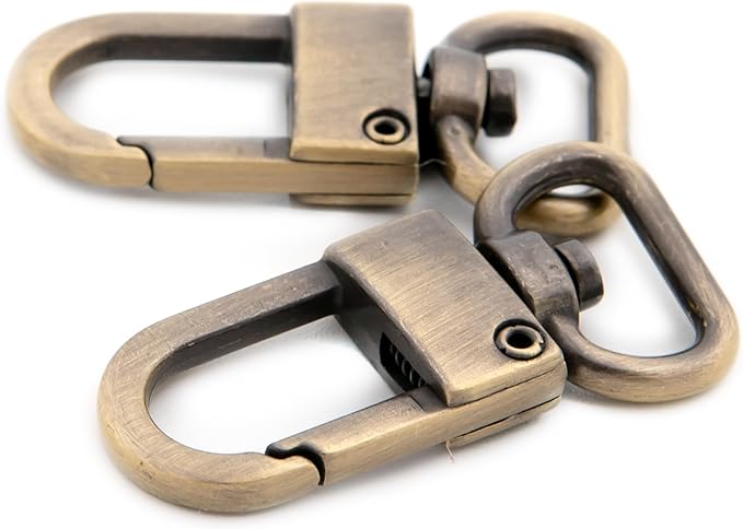 Swivel Snap Hook, 10 PCS Push Lobster Clasps Clips Bag Charm for Replacement Craft Lanyard Purse Making (Brushed Brass,5/9")