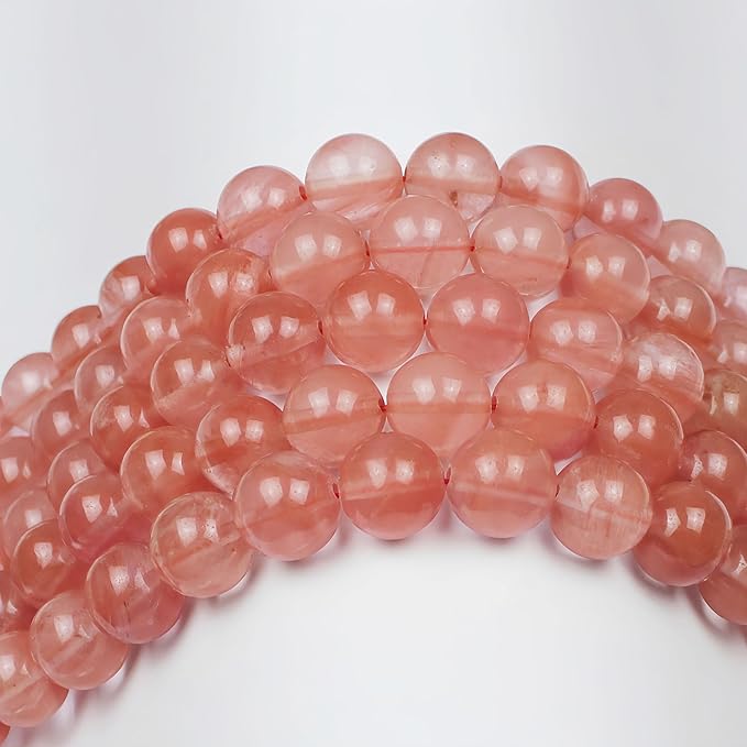MJDCB Stone Beads Pink Crystal Round Loose Beads for Jewelry Making DIY Bracelet Necklace (4mm)