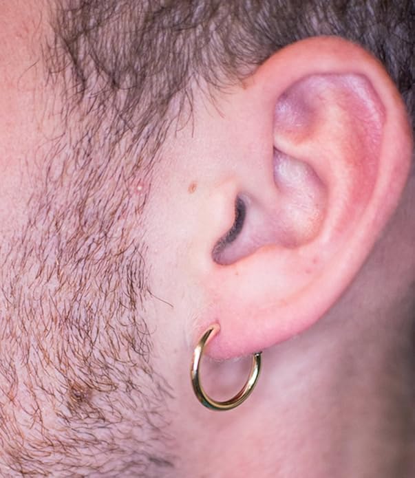 14K Yellow Gold Continuous Endless Hoop Earrings (2mm Tube)