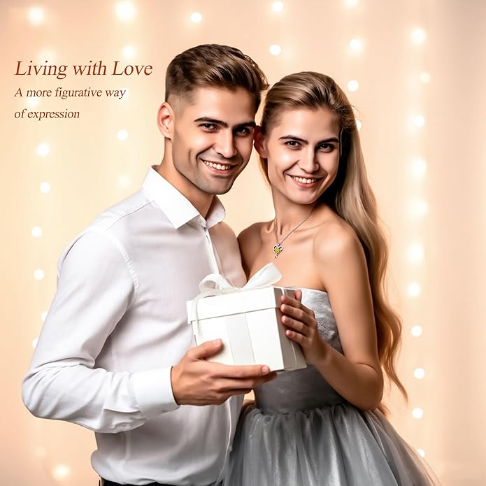 Yuelove Infinity Necklace for Women, 925 Sterling Silver Heart Necklace with 5A Zircon, White Gold Plated Adjustable Chain, Gift for Valentine's Day, Birthday, Anniversary for Wife, Girlfriend, Mom