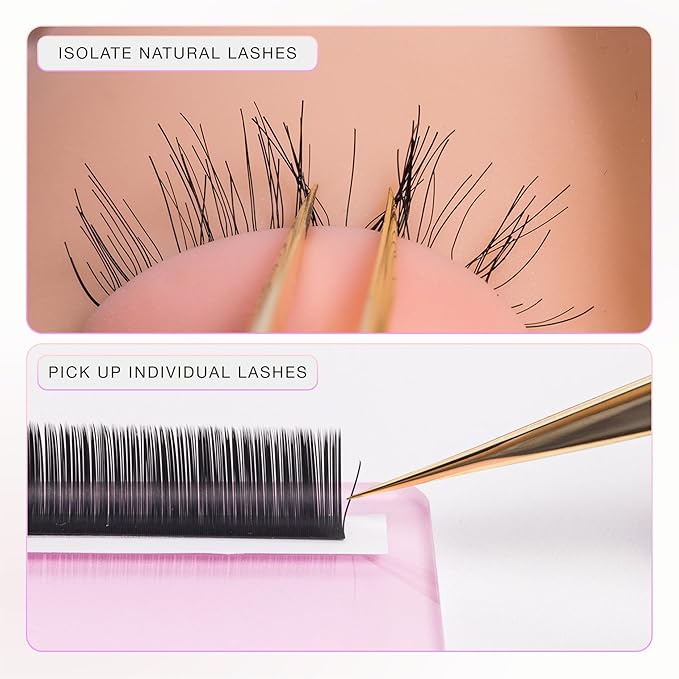 Curacoro Lash Tweezer - Professional & Precision Fiber Tip Grip Lash Tweezers for Eyelash Extensions, Multi Shapes & Purposes Tweezers for Volume, Isolation & Classic Lashes (Galaxy, La Classique)