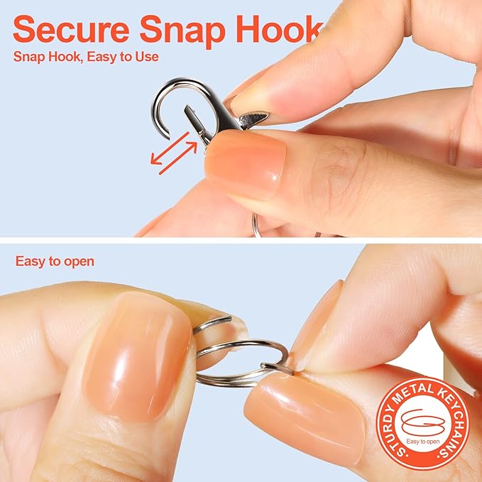 LEOBRO 480PCS Lobster Claw Clasps and Key Rings, Keychain Making Kit - 240PCS Keychain Clips and 240PCS Key Chain Ring, for Key Chains, Crafts, Lanyard, Key, Jewelry Making