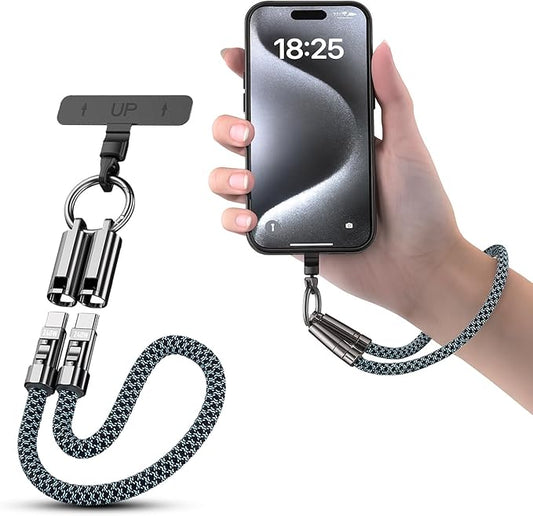 TOP-UP Lanyard – Cell Phone Strap with 240W USB C Charging & Data Cable – Durable Travel Essentials for iPhone 17/16/15