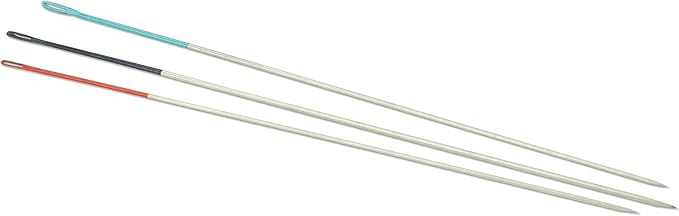 The Beadsmith ColorEYES Beading Needles, 6pc Assortment, 2 ea - Size 10,11 & 12, Colored Tips for Easy Identification, Use for Loom Weaving Bead Work, Off-Loom Stitch & Jewelry Making w/Seed Beads