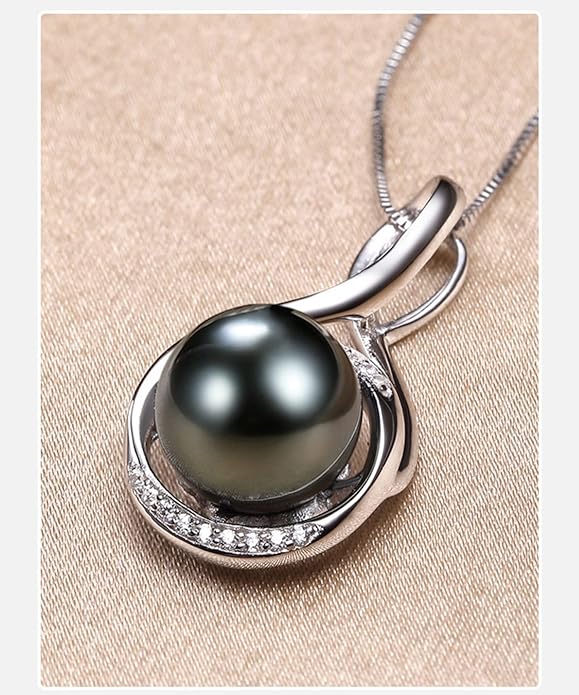 NONNYL Gifts for Women Mom-Wedding-Anniversary-Wife-Jewelry-Tahitian -Black-Pearl-Necklace for Women Birthday for Womens Her Girlfriend Valentines Day Mothers Day Christmas Gifts for Wife Mom