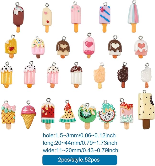 Craftdady Resin Plastic Miniature Food Snack Pendants Charms Ice Drink Juice Pendants Cute Bottle Fruit Keychain Charms Hang Ornament for DIY Craft Earring Bracelet Necklace Jewelry Making