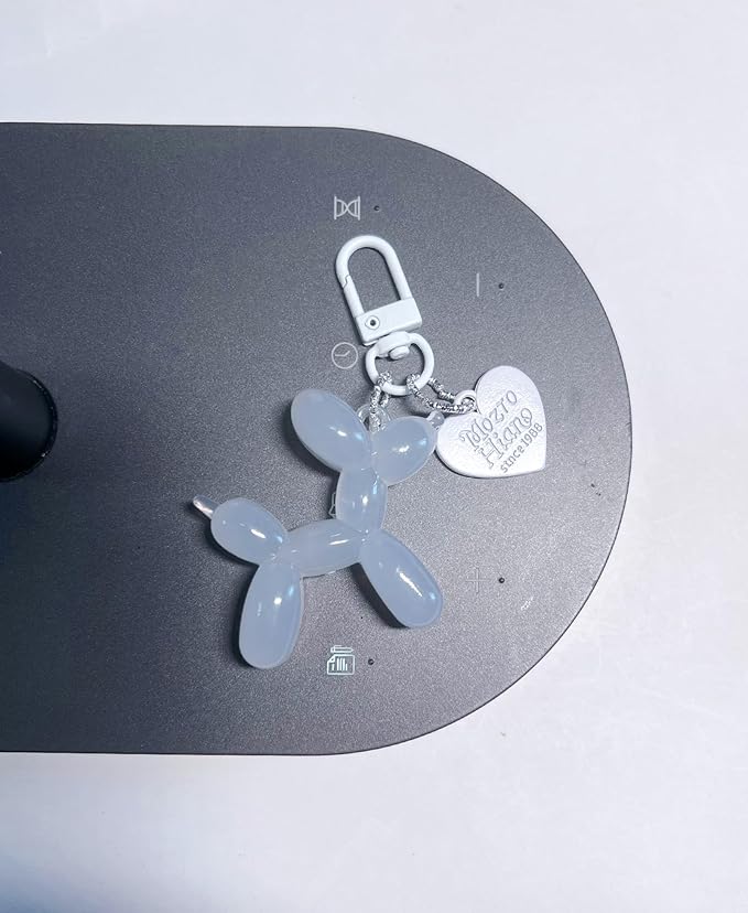 LAEKOU Jelly Balloon Dog Design Keychain for Women, Cute Girls Key Chain, Bag Charms Accessories for Car Purse Backpack