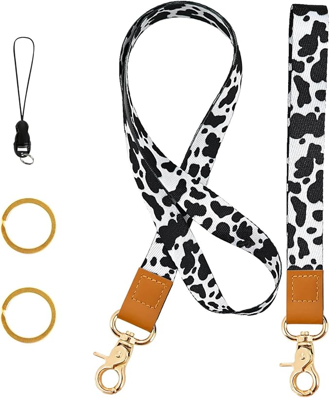 Cool Leopard Wristlet Keychain, Wrist Lanyard Key Chain For Women Men Car Keys Id Holder Card Phone Wallet Camera