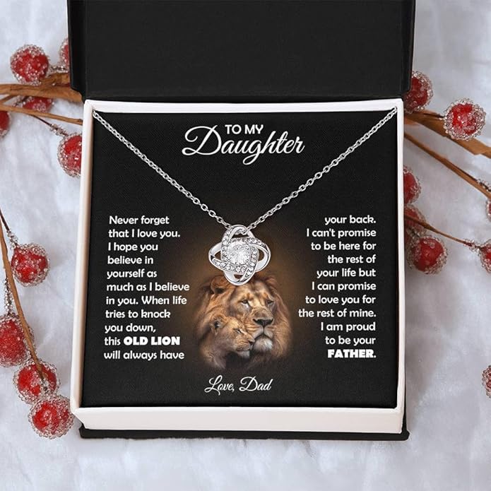 To My Beautiful Daughter Necklace from Mom & Dad | Cubic Zirconia Pendant with Heartfelt Message Card & Gift Box | Daughter Birthday, Graduation, Christmas Jewelry Gift from Parents