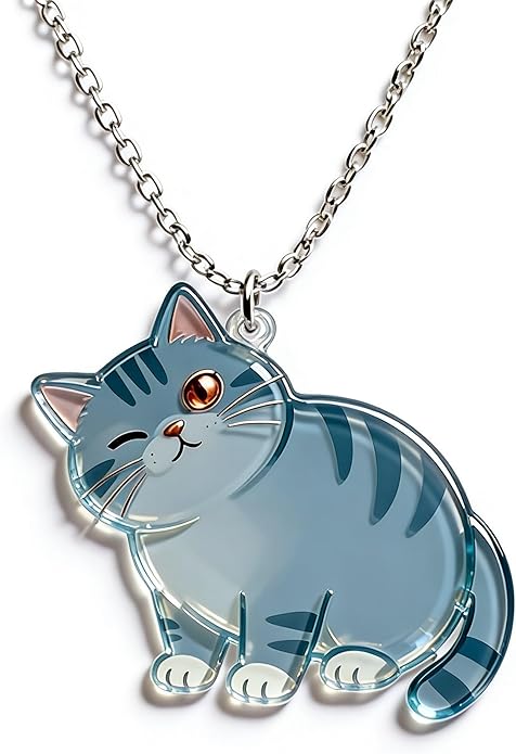 Trendy Cartoon Cat Necklace - Sturdy Alloy Chain, Colorful Acrylic Kitten Pendant, Ideal Gift for Cat Enthusiasts and Casual Outfits