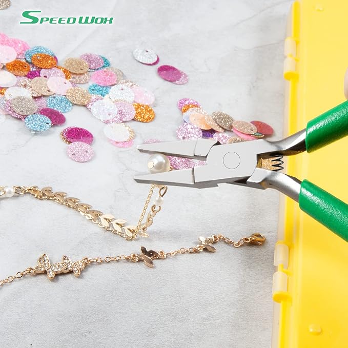 SPEEDWOX 5-Inch Flat Nose Pliers for Jewelry Making Smooth Jaw Mini Duck Bill Plier for Wire Wrapping Bending or Straightening Sheet Metal Bending Jewelry Making Tools Open and close Jump Rings